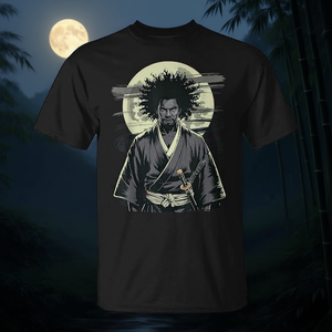 Camiseta de Guerrero Samurai Afroamericano Vintage con Katana - Product Image 3