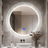Miroir de salle de bain personnalisé avec cadre en acrylique multifonction réglable, miroir intelligent avec interrupteur tactile LED, montage mural, anti-explosion