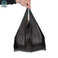 Sac poubelle noir en plastique HDPE imprimé en héliogravure, recyclable, haute résistance, personnalisé, de qualité alimentaire, à soufflets latéraux, avec poignée, pour supermarché
