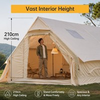 Grande tente cabane gonflable - Abri de glamping automatique imperméable de 12 m² pour le camping familial en Europe