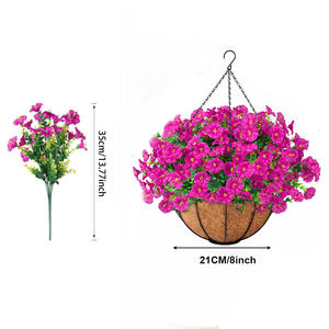 Decoración del Día de San Valentín Faux Silk UV-Anti Colorful Daisy Eucalyptus Look Real Artificial Hanging Plants Flowers Basket - Product Image 5