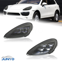 Système d'éclairage automobile Junyo, phare pour Porsche Cayenne 11-14, mise à niveau des anciens phares vers de nouveaux phares à matrice LED