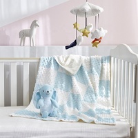 Eigenmarke superweiche 100% Polyester Nartfleece gestrickt Babyfolie bequeme Decke mit Zahnbügel