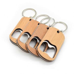 Promotion Wood Beer Bottle Keychain Blanks Wedding <b>Gift</b> Opener With Custom Logo - Product Image 3