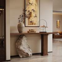 Console moderne en pin massif de style chinois pour villa, ferme, hôtel, couloir, entrée, salle à manger, salon – Écologique