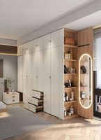 Ensemble de dressing de chambre sur mesure, autoportant, extensible et réglable, de style moderne et minimaliste, avec bureau et coiffeuse, grande capacité