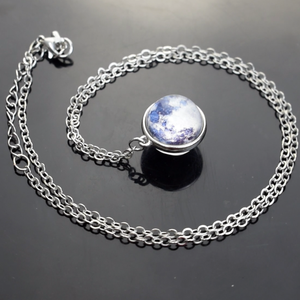 Pianeta Collana In Argento Placcato Sistema Solare Terra Giove Mercurio Nettuno Double Side Collana della Sfera di Vetro Astronomia Pendente - Product Image 1