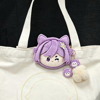 Broche en peluche anime personnalisée, badge en peluche doux, épinglette brodée en peluche pour sacs et vêtements, OEM ODM