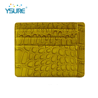 Porte-cartes portable haut de gamme en cuir de crocodile vert, multi-fentes, portefeuille fin pour téléphone, idéal pour les voyages, les affaires et l'usage quotidien (hommes et femmes)