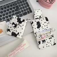 Dompet Koin Kain Motif Bunga Grosir Pabrik, Dompet Kecil Portabel dengan Kancing Tekan, Gantungan Kunci untuk Menyimpan Earphone dan Kartu
