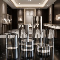 HanXin Présentoir cylindrique en acrylique premium, transparent comme du cristal, pour bijoux et objets de collection, Vente en gros, Fournisseur d'usine