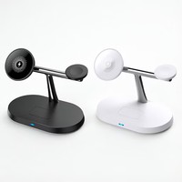 Chargeur sans fil universel 3-en-1 en matériaux ABS/PC ignifuges 2026 avec logo personnalisé et alignement magnétique promotionnel