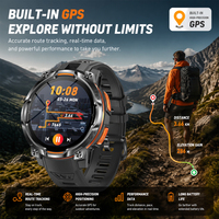Montre connectée GPS SENBONO KC108 avec boussole, baromètre, assistant vocal, suivi de la forme physique, moniteur de sommeil, étanche IPX8, montre connectée d'extérieur