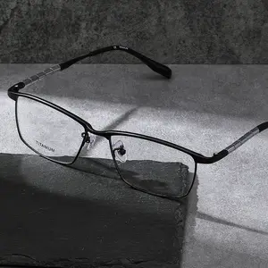 Desain Jepang Kacamata Titanium Mewah Bingkai Kacamata Optik Titanium untuk Pria