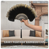 Éventail pliant en bambou Lolita, nouveau style classique, art populaire, avec motif peint, thème Fille Fée et Plume, cadeau d'affaires