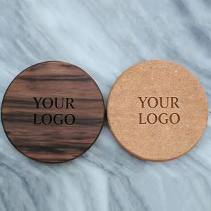Posavasos de Corcho Cuadrado Promocional, Posavasos de Madera de Haya Vintage para Regalo de Boda, con Logotipo Personalizado Grabado - Product Image 4