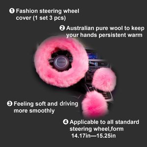 Housses de <span class=keywords><strong>volant</strong></span> moelleuses mignonnes pour femmes/filles/dames Housse de <span class=keywords><strong>volant</strong></span> en fourrure rose - Product Image 4