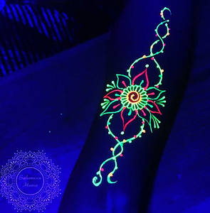 Tatuaje de luz UV Henna luminoso personalizado temporal que brilla en la oscuridad resistente al agua para mujeres y hombres joyería tatuaje/pegatina de tatuaje - Product Image 4