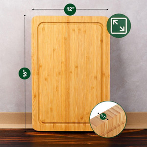 Planche à découper en bois multifonctionnelle écologique en <span class=keywords><strong>bambou</strong></span> personnalisée avec logo, 40x30, antidérapante, double face, avec rainure pour le jus - Product Image 6