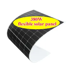 380W柔性太阳能电池板制造商在中国，用于房车，船，电动自行车或任何不规则表面屋顶系统