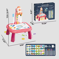 Enfants led projecteur table à dessin jouet peinture jeu couleur graffiti fusée projection table à dessin avec projecteur
