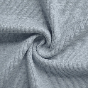 Tissu en maille côtelée 1x1 <span class=keywords><strong>gris</strong></span> chiné teint en fil 530 g/m² en polyester et élasthanne pour <span class=keywords><strong>col</strong></span>, revers et ourlet de sweats à capuche, manteaux et vestes - Vente en gros usine - Product Image 2