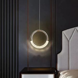 Wohnzimmer-Design Nachttisch Metall Einfache Lineare LED-Pendelleuchte Moderne Lampe mit Verstellbarem Kabel Hängelampe - Product Image 2