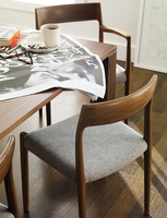 Chaise de salle à manger de restaurant en bois et cuir pour la cuisine, mobilier commercial à prix bas, vente rapide, restauration rapide