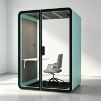 Cabine de réunion insonorisée professionnelle et moderne pour bureau, espace privé mobile pour immeuble de bureaux