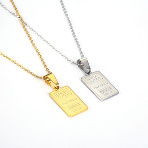 Hip Hop Mode Edelstahl 18 Karat vergoldet Elizabeth Queen Head Square Charm Anhänger Halskette Unisex Männer und Frauen - Product Image 3