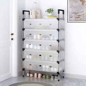 Wholesale 7-Layer Carbon Steel Dustproof Shoe Rack Detachable Storage Stand Modern Square Design for Living Room Entryway <b>Tools</b> - Product Image 2