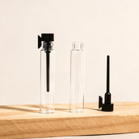 Flacon testeur de parfum en verre cylindrique mini 1ml 2ml, flacon vide pour échantillon de parfum, emballage cosmétique de voyage, vente en gros