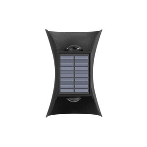 Matériel extérieur actionné solaire d'ABS de noir de lampe de mur d'IP65 LED blanc blanc chaud/frais sélectionnable allumant durable et élégant - Product Image 1