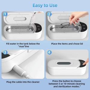 Nettoyeur à ultrasons multifonction haute fréquence avec minuterie intégrée pour bijoux, lunettes, appareil professionnel pour la maison - Product Image 4