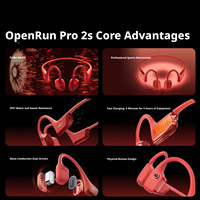 Casque Bluetooth Shokz OpenRun Pro 2S S822 à conduction osseuse, écouteurs open-ear pour la course à pied