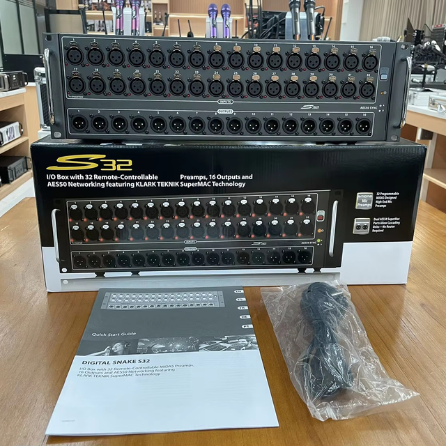RIY S32 Professional DJ Controller 32-Channel Digital Mixer XLR/USB Inputs/Outputs Alloy Construction for Concerts Conferences