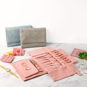 Wholesale Custom logo New Style Pu Grey Earring Jewelry Bag Large Capacity Necklace <b>Ring</b> <b>Storage</b> Packaging Jewelry Bag - Product Image 1