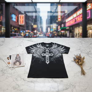 2000s <strong>Affliction</strong> Vintage Punk Hip Hop Graphic Print Oversized Men's T-shirt 180g 100% Cotton Short Sleeve Breathable - Product Image 2