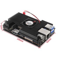Casing Aluminium Orange Pi 5 dengan Kipas Pendingin Aktif/Pasif, Heat Sink, dan Pilihan Catu Daya