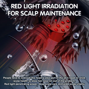 Masajeador Eléctrico de Cuero Cabelludo EMS con Luz Roja, Masajeador de Cabeza Impermeable con Múltiples Modos, Rascador de Cabeza para Regalo - Product Image 5