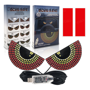 USD LED Devil Eyes Light Car Parabrisas trasero Triángulo decorativo Forma semicircular Devil's Eyes Luces para camiones - Product Image 1