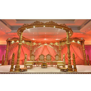 Lot de Mandap de mariage vintage en bois sculpté à la main, vente en gros, style indien, idéal pour un mariage, collection de - Product Image 1
