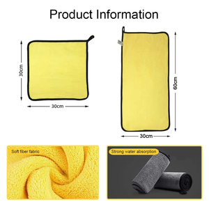 Customized Absorbent Coral Fleece Woven Microfiber Eco-Friendly Lint-free Quick-Dry <b>Car</b> Cleaning Towel for <b>Car</b> Wash <b>Polishing</b> - Product Image 3