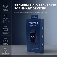 Boîte cadeau rigide en carton avec couvercle et base, en matériaux recyclés robustes, avec gaufrage à chaud or et UV, pour l'emballage de montres et d'électronique