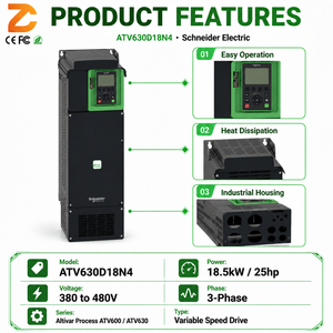 อินเวอร์เตอร์ ATV630D18N4 ของแท้ 18.5 กิโลวัตต์ 25 แรงม้า 380-480 โวลต์ 3 เฟส สำหรับระบบอัตโนมัติในอุตสาหกรรม ระบบปรับความถี่ AC สำหรับ HVAC - Product Image 2