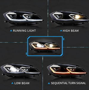 Conjunto de Faros Delanteros LED Mejorados para VW <span class=keywords><strong>Volkswagen</strong></span> <span class=keywords><strong>Golf</strong></span> <span class=keywords><strong>7</strong></span> <span class=keywords><strong>GTI</strong></span> 2013-<span class=keywords><strong>2017</strong></span>, Nuevo Accesorio de Iluminación Automotriz - Product Image 3