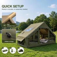 Tente de camping gonflable 6,3 m² à montage rapide en PVC pour 3 à 10 personnes, en tissu Oxford imperméable