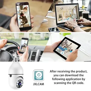 Bóng đèn Wifi PTZ Camera 1280p 360 độ đầy đủ màu sắc đêm xem xét lại PTZ an ninh CCTV video giám sát bóng đèn camera - Product Image 4