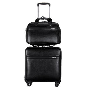 Bagaglio da 16 pollici per il Check-in da viaggio per affari ruota universale borsa Trolley in pelle bagaglio 2 in1 set valigia con filatore di borse a rulli - Product Image 6