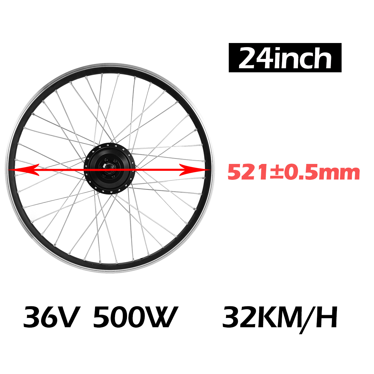 36V500W Anteriore 24 pollici